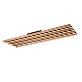 Fontana LED ceiling lamp 114 cm matt black/natural wood