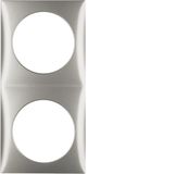 Integro Flow/Pure Frame, 2-Gang Stainless Steel, Lacquered