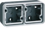 Surface-mounted enclosure 2-way horizontal (2x entry), W.1 ECO, grey