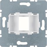 Mounting plate modular jacks, 1-v, white holder (14.9 x 20.7 mm)