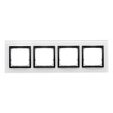 Quadruple frame, glass, black pearl