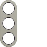 Frame 3gang, R.classic, stainless steel/black, metal matt finish
