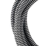 Textile Cable 3C Black/White 3m