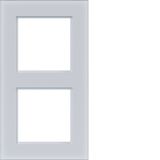 Cover frame double, A.8, light white matte glass