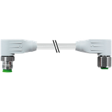 M12 male 90°/M12 fem. 90° A-cod. F&B PVC 0.5+0.25 shielded gy 1m