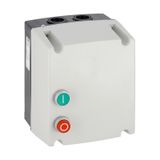 Direct-on-line-starter, 32…38A (18,5kW at 400V), IP65, contactor coil voltage 230VAC 50/60Hz, non-metallic enclosure, with thermal overload relay, with START and STOP/RESET buttons