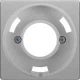 Centre plate for pilot lamp E14, Q.1/Q.3, aluminium velvety, lacquered
