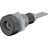 2 mm socket, flat plug connection, mounting Ø 6.4 mm, black, 23.0030-21