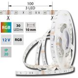 LED strip SMD5050 RGB, 30LED/m, 7,2W/m, DC12V, 280lm/m, IP20, 10mm, 5m