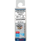 Metal drill bits HSS-G, DIN 338 2 x 24 x 49 mm 10 pcs.