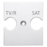 UNIVERSAL SUPPORT - COMBINED SOCKET OUTLET TV/R-SAT - SATIN WHITE - CHORUSMART
