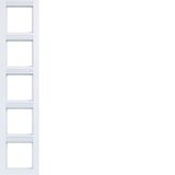 Cover frame 5-way vertical, text field, A.1, light white glossy