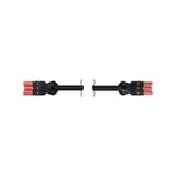 Connection cord 3x2.5mm male and female 3-pole connectors, Wieland system; red; 2 m