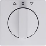 Centre plate rotary knob rotary switch blinds, Berker Q.1/Q.3, pol whi