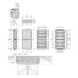 Surface Mounted Board, IP65, IK08, 4-rows 72 modules, with screw termi