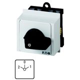 T0-2-15422/IVS Changeoverswitches, T0, 20 A, service distribution board mounting, 2 contact unit(s), Contacts: 4, 45 °, maintained, With 0 (Off) position, 2-0-1, Des