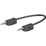 Measuring lead with (2 mm plug, spring-loaded, straight) to (2 mm plug, spring-loaded, straight), 300 mm, black, PVC, 0.5 mm², CAT O, 28.0039-03021