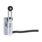 Prewired with 2m long cable metal limit switch, K series, adjustable roller lever. Contacts 1NO+1NC snap action