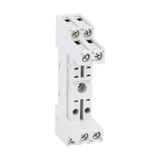 Socket for relay for fitting on DIN rail or screws, screw terminals