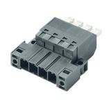 PCB plug-in connector, male plug, 7.62 mm, Number of poles: 4, 180°, PUSH IN with actuator, Clamping range, max. : 6 mm², Box
