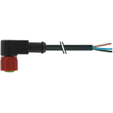 M12 female 90° C-cod. with cable PUR 3x0.75 bk UL/CSA+drag ch. 5m
