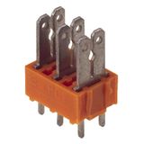 Printed circuit board terminals, 5.00 mm, Number of poles: 17, 180°, Solder pin length (l): 3.5 mm, tinned, orange, Flat-blade connection, Box