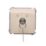 Roller blind momentary switch with key, beige, 5A