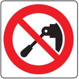 Square prohibition signs - Side: 125 mm