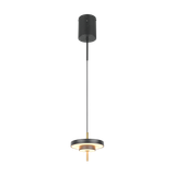 Keaton LED pendant 1-pc 20 cm matt black/brass