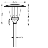 Post-top luminaires 985 CLO (normal) Lens Black ET 32W 3800lm 70 asymmetric wide (AB2L) IP23 IK04 5 SDCM 6725740