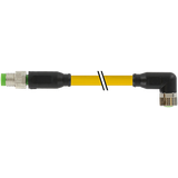 M8 male 0° / M8 female 90° A-cod. PUR 3x0.34 ye +robot+drag ch. 2m