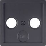 Centre plate aerial socket 2/3-hole Berker Q.1/Q.3/Q.7/Q.9 anthracite velvety lacquered