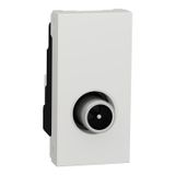 TV socket, New Unica, mechanism, 1 module, male IEC 9.52 mm, IP20, white