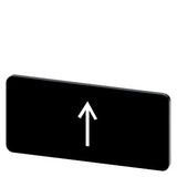 Labeling plate 12.5x27 mm, black label, icon: Arrow pointing up