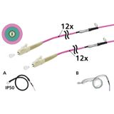 OpDAT VIK Universal cable 12xOM4, LC-LC, 30 m, one-sided pulling aid I