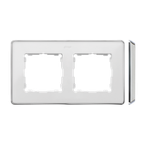 Double frame, white, chrome base