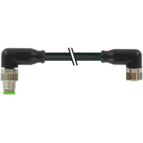 M8 male 90° / M8 female 90° A-cod. PVC 4x0.25 bk UL/CSA 3m