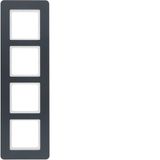 Frame 4gang, Q.7 , anthracite velvety, lacquered