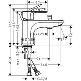 Rebris S Monotrou bath and shower mixer, chrome