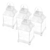 LED Christmas garland – white lanterns with snowflakes, cool white