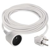 Extension Cord 10 m / 1 socket / white / PVC / 1 mm2