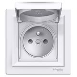 Asfora - Socket 2P+PE 250V 16A, shutters, IP44, white (EPH2800621)