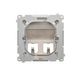 Computer socket RJ45 category 5e + telephone socket RJ12, (module), cream white/electro white