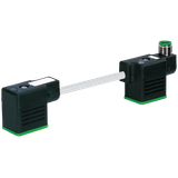 M12 male on top A-cod. / MSUD double valve BI-11mm PVC 3x0.75 gy 0m