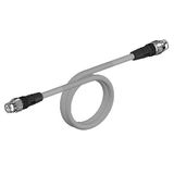 Ethernet Cat.5 cable, PVC, M12 straight plug / M12 straight plug, 0.5 m, yellow XS5W0444M
