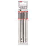 3-piece screwdriver bit set, Extra Hard PZ1; PZ2; PZ3; 152 mm