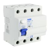 40A, 30mA, 4-pole differential circuit breaker type AC RCD/40A/4P
