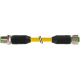 M12 male 0° / M12 female 0° A-cod. TPE 12x24AWG ye UL/CSA 3m