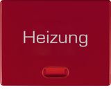 Rocker imprint "Heizung ", redlens , arsys, red glossy