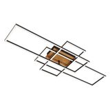 CCT LED ceiling light, black, wood, 2xLED19W/1xLED13W
